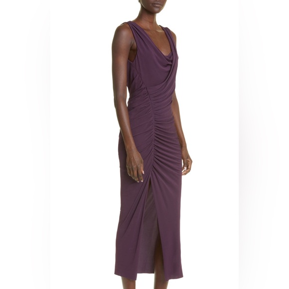 NWOT Jason Wu Collection Sleeveless Ruched Jersey Day Dress in Plum Size 8